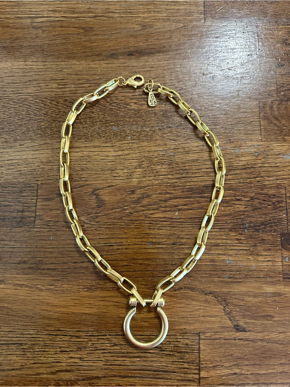 YOCHI Gold-tone Horsebit Link Chain Necklace - Picture 9 of 11